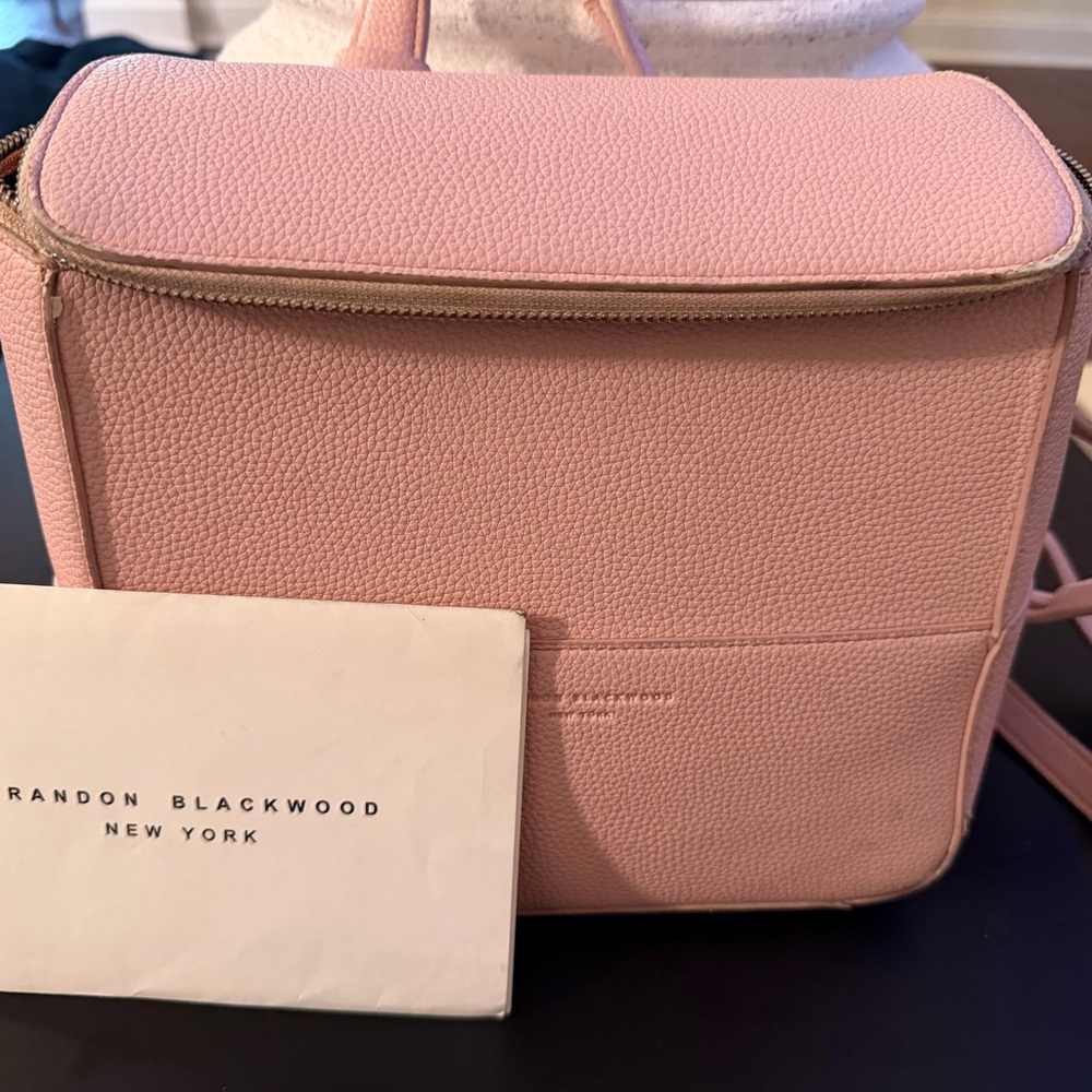 Brandon Blackwood Dusty Pink Pebbled Leather Crossbody